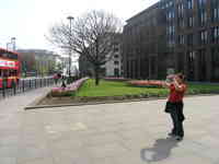 London, April 13-15th 2007: Meeting Sun Lim. Sun taking a picture of St. Paul's Cathedral.