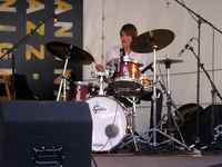 Langnau Jazz Nights 2007: Junior Jazz Meeting on the Viehmarktplatz. July 28th 2007. Candidates of the Jazz School contest: three places for two semesters of basic music school could be won.